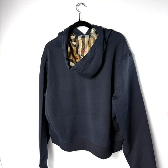 Burberry Talley Sweatshirt Women's XL Embroidery Logo Check Hooded MSRP $780 NWT - Picture 4 of 4